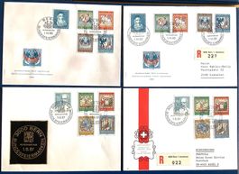 1965 + 1967 Pro Patria R- FDC und Ohne Adresse