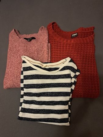 3er Set Damenpullover, Herbstfarben, Gr. S -M