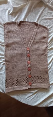 Strickweste Baumwolle beige gestrickt NEU