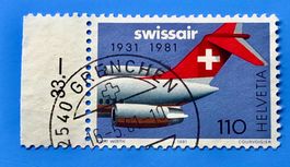 Nr.653   50 Jahre SWISSAIR GESTEMPELT Sonderpostmarken I 