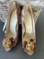 Escarpin tissus-cuir T 37 NEU