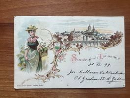 AK  1899 Souvenier Lausanne Litho  (G3036)