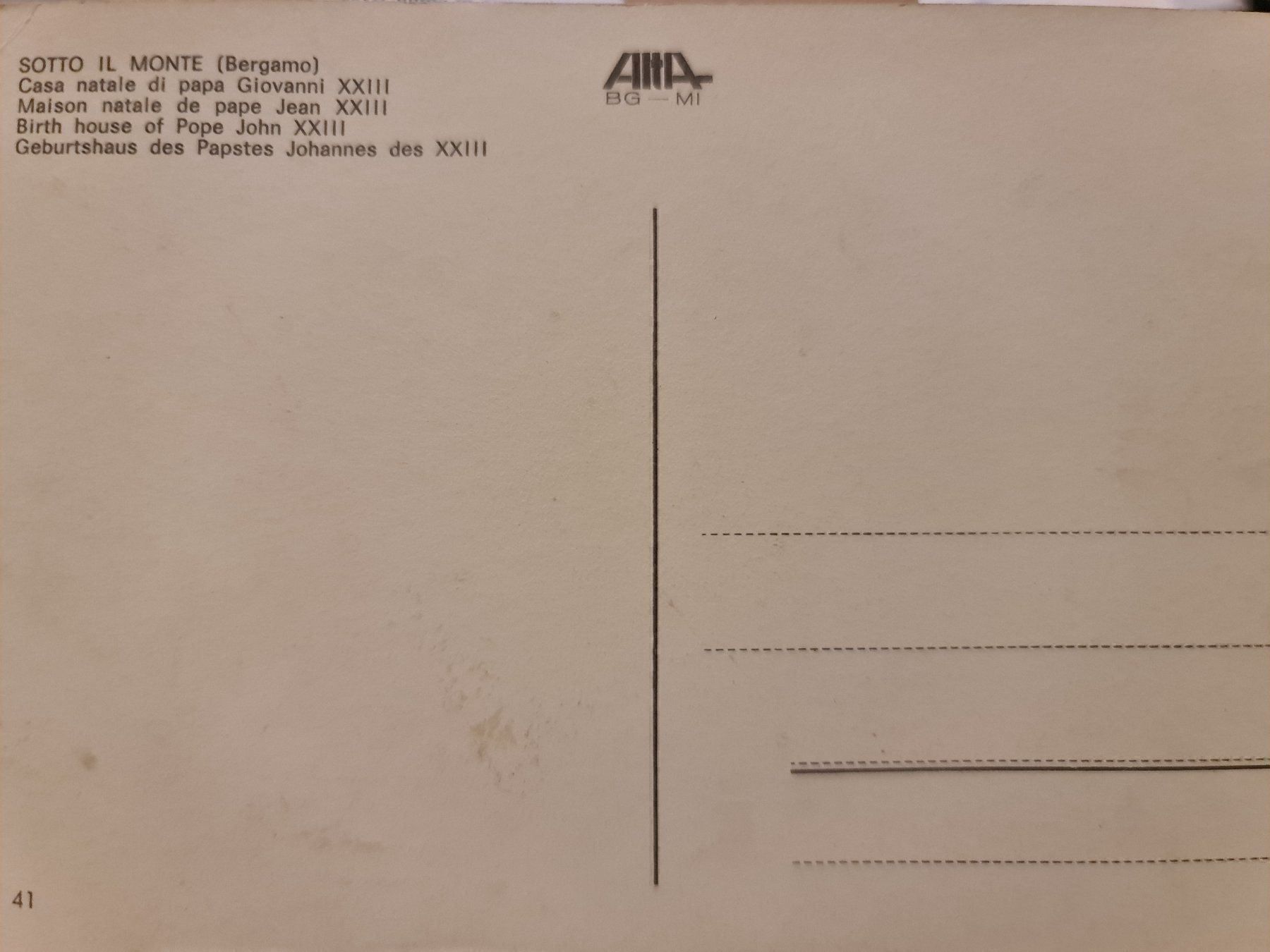 Cartoline postali: Ansichtskarte Sotto il Monte Bergamo Italien – Nuovo (secondo la descrizione) da Dintikon venduto da Vexi 1