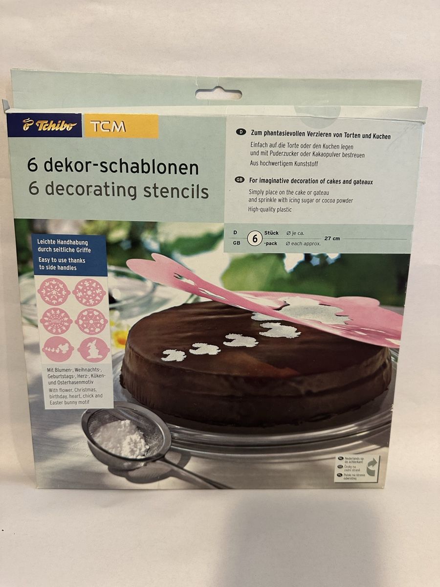 Tchibo Teglie da forno: 6 Dekor-Schablonen, Kuchen einfach Verzieren – Usato da Uster venduto da sus_s85n