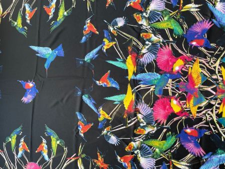 Foulard grand Colibris et Libellule soie