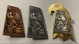 Baslerfasnacht Plakette Kupfer Silber Gold 1986