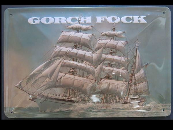 Schilder: Blechschild-SEGELSCHIFF GORCH FOCK – Neu und originalverpackt aus Rupperswil von big-one-sale