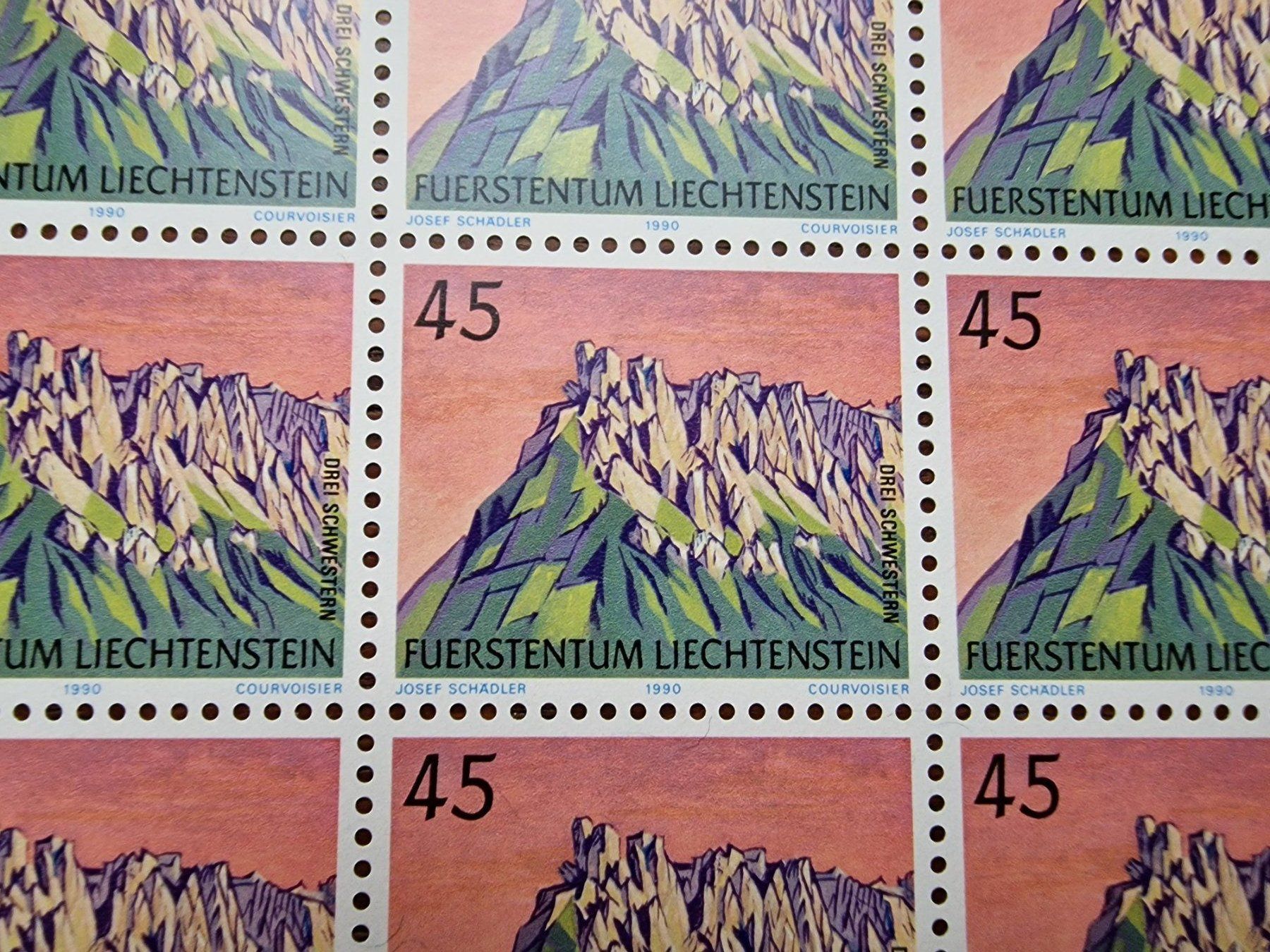 Tutti i francobolli: FL 1990 Serie Bogen "Berge -II" postfrisch – Nuovo (secondo la descrizione) da Aesch LU venduto da briefmarken.uray 6