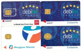 4 GSM-Karten mit Chip Frankreich
