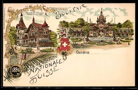 Cartoline postali: Litho Genève, Exposition Nationale Suis – Usato da Berlin venduto da bartko-reher