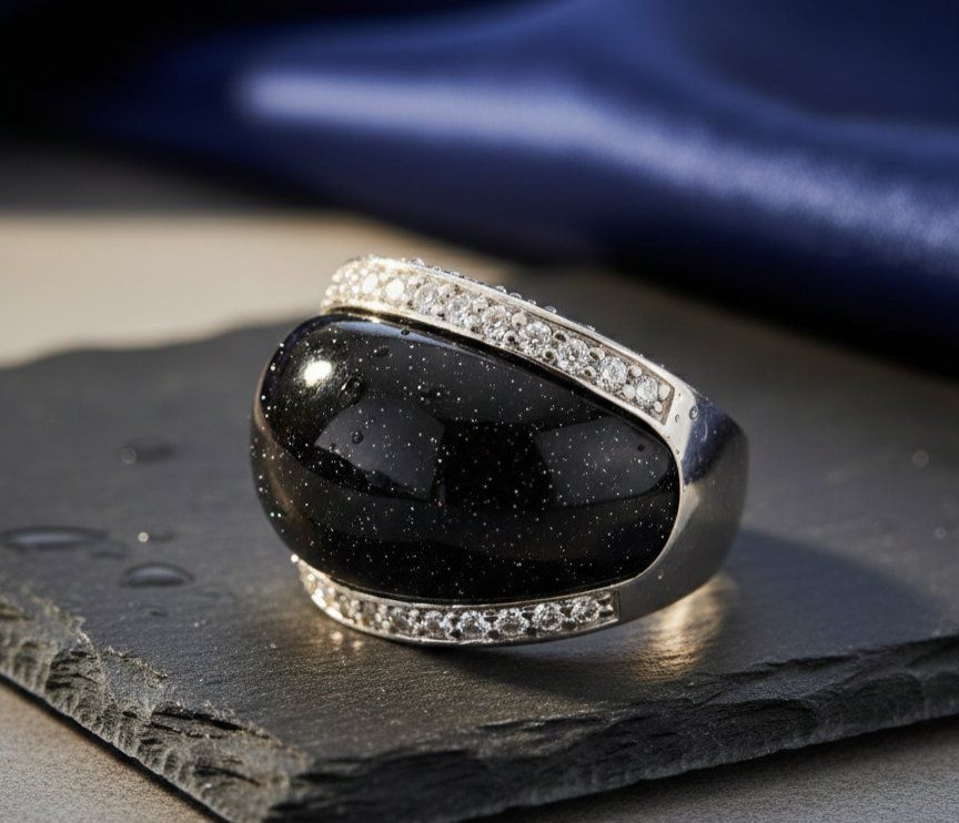 Anelli: Eleganter Silberring 925 mit Blaufluss Edelstein - NEU – Nuovo e nell'imballaggio originale da Uetikon am See venduto da Coralreef