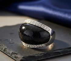 Eleganter Silberring 925 mit Blaufluss Edelstein - NEU