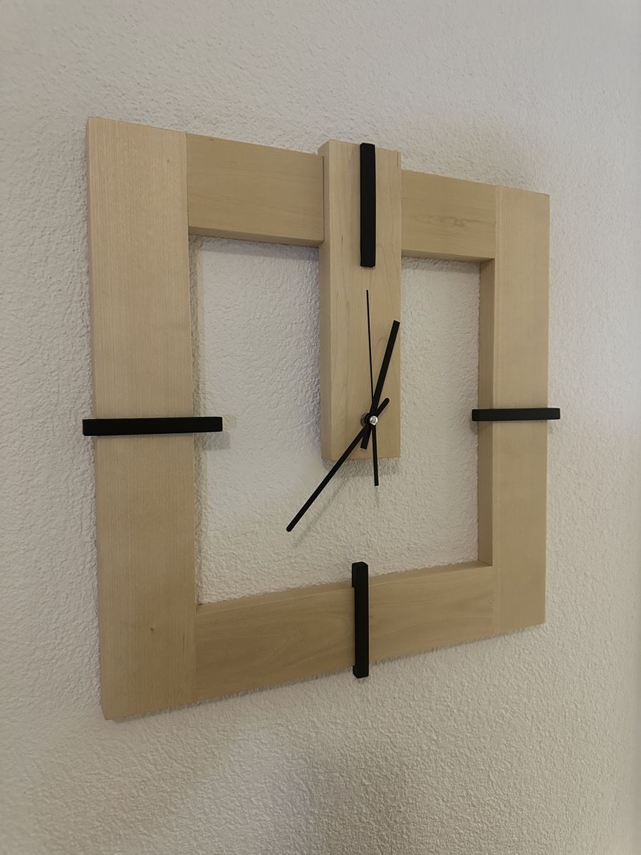 Orologi: Wanduhr Holz modern 46 x 46cm – Nuovo e nell'imballaggio originale da Unterlunkhofen venduto da dekoholz 1