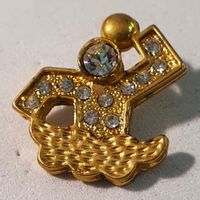 BB023 - Pin Goldiger 3D mit Steinchen Pin Sport Wasserball