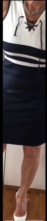 KLEID Sommerkleid Blau-Weiss