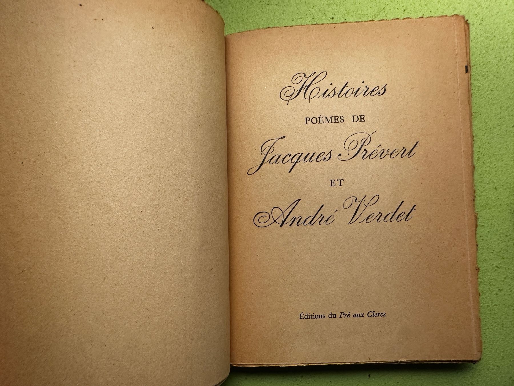 Libri: Jacques Prévert, André Verdet: Histoires. Poèmes. 1951 – Usato da Zürich venduto da allp 1