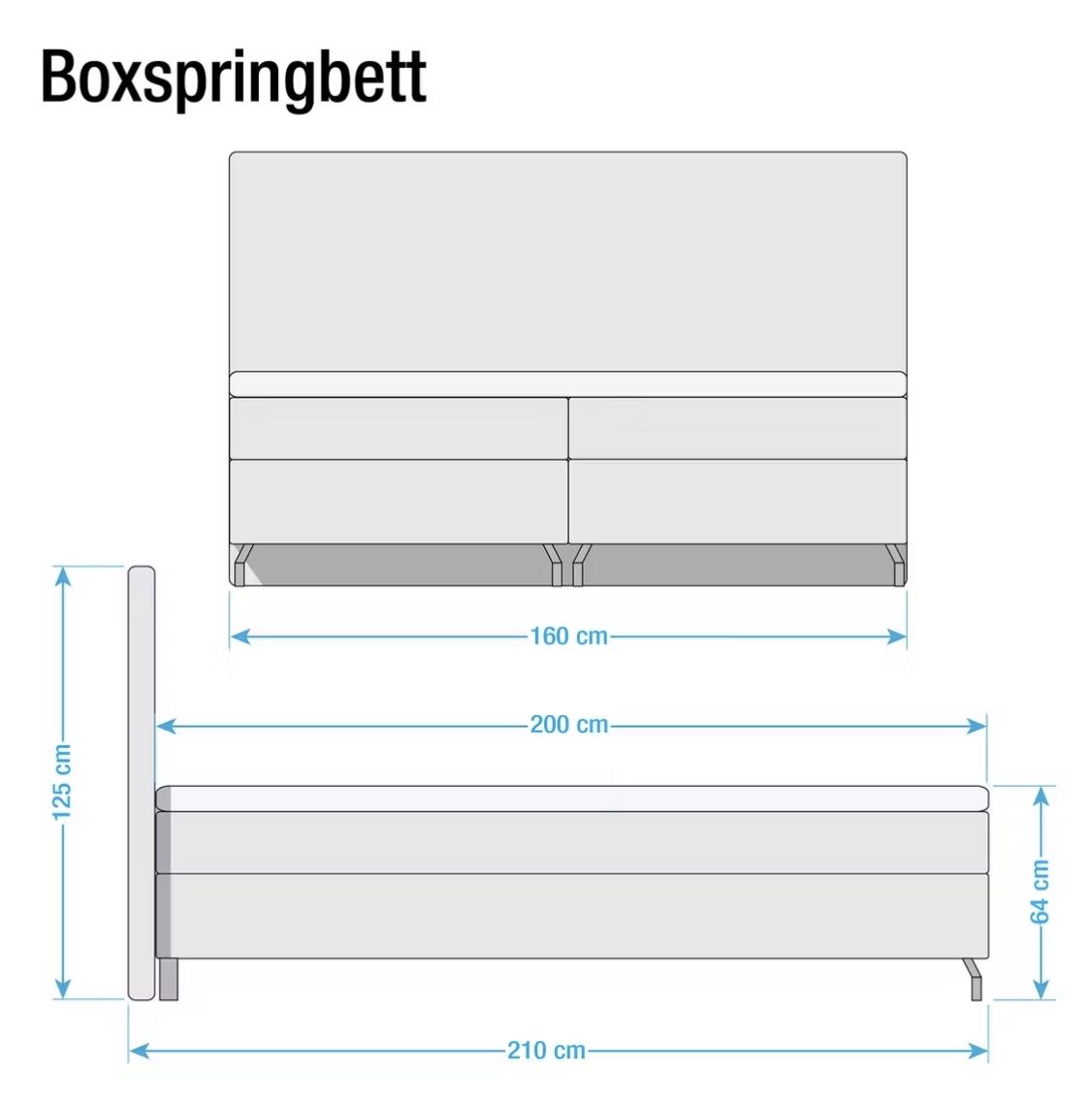 Letti: Boxspringbett 160 x 200cm – Nuovo (secondo la descrizione) da Zuchwil venduto da celixne 2