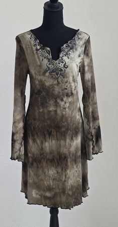 Kleid mit Druckmuster und Spitze Grösse M 