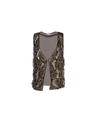 Gilet Pailletten & Perlen, Gr. 40