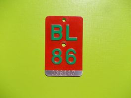 Velonummer / Fahrradnummer  BL 86 ... zum 40. Geburtstag !