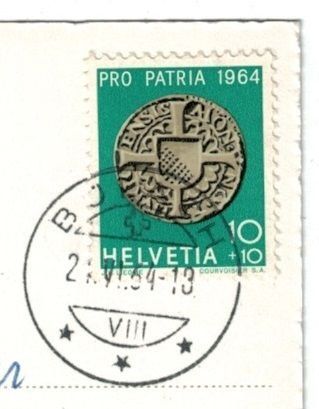 Cartoline postali: Bülach, Kirche, Oldtimer, gelaufen 1964 – Usato da Frauenfeld venduto da POML 2