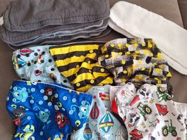 Diapers - 6 Stoffwindeln und 11 Einlagen
