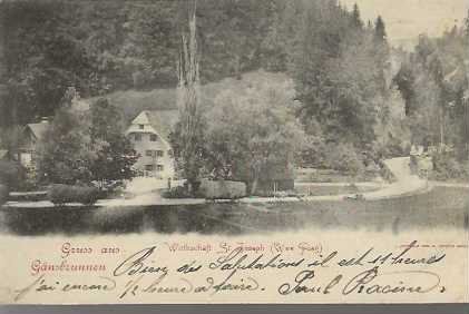 Cartoline postali: carte postale Gänsbrunnen St Joseph – Usato da Sorvilier venduto da carose01