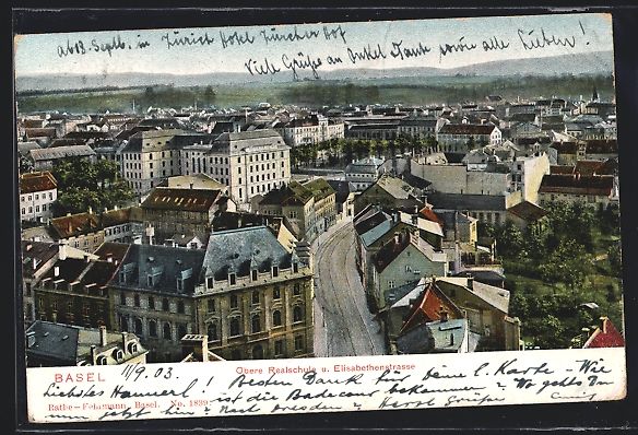 Cartoline postali: Basel, Obere Realschule und Elisabethens – Usato da Berlin venduto da bartko-reher