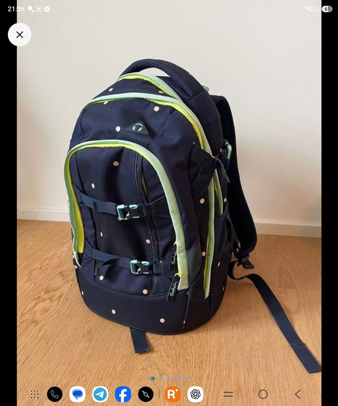 Satch Borse & Zaini: Satch Rucksack marineblau mit Punkten  – Usato da Bolligen venduto da teqila211