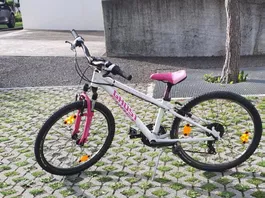 Kinder-Mountainbike 24 Zoll weiss/pink