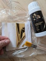 Fake Blattgold und Mixtion (Anlegemilch) und Pinsel
