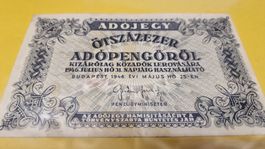Alte ungarische Banknote - Adopengö - Selten!1946