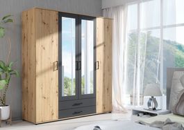 Kleiderschrank mit Spiegeln und Schubladen in gutem Zustand