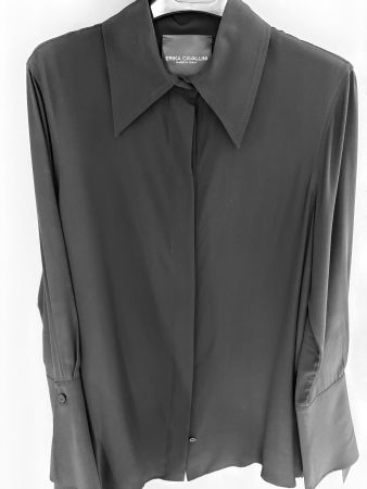 Neuw. Seidenbluse Erika Cavallini, Gr. IT40, schwarz