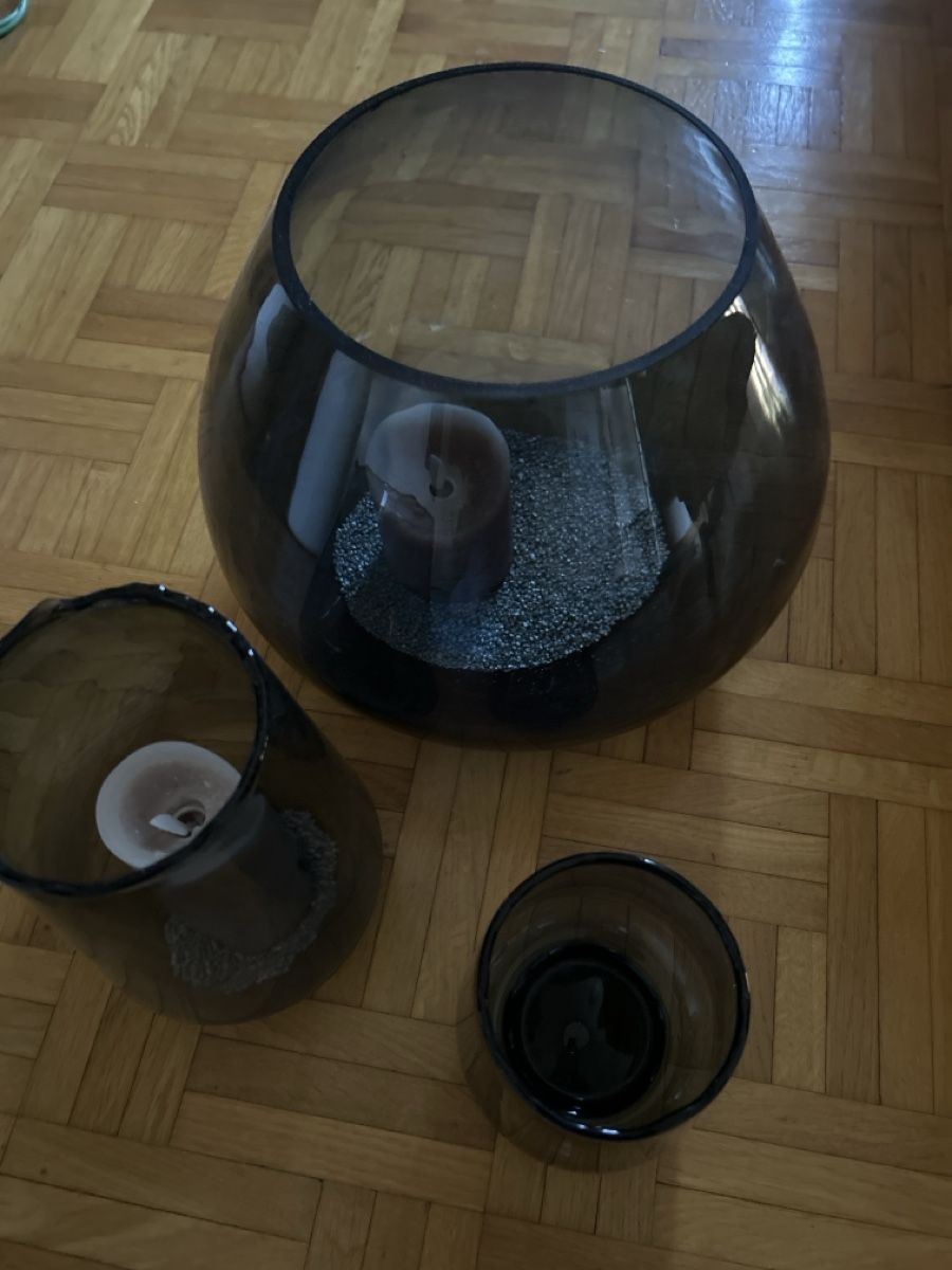 Vasi & Recipienti: Deko-Glasvasen Set, 3-teilig, rauchgrau, Herbstdeko – Usato da Siebnen venduto da schnell05 1