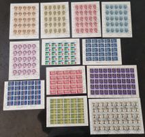 12 Bogen/Teilbogen mit Ersttag Stempel