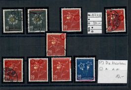 1943 P.J. Div. Abarten Marken