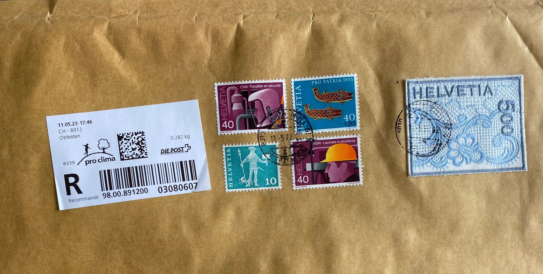 Alle Briefmarken: Stickereimarke 5.- / Briefmarken gestempelt – Gebraucht aus Dietlikon von Sa_Biene