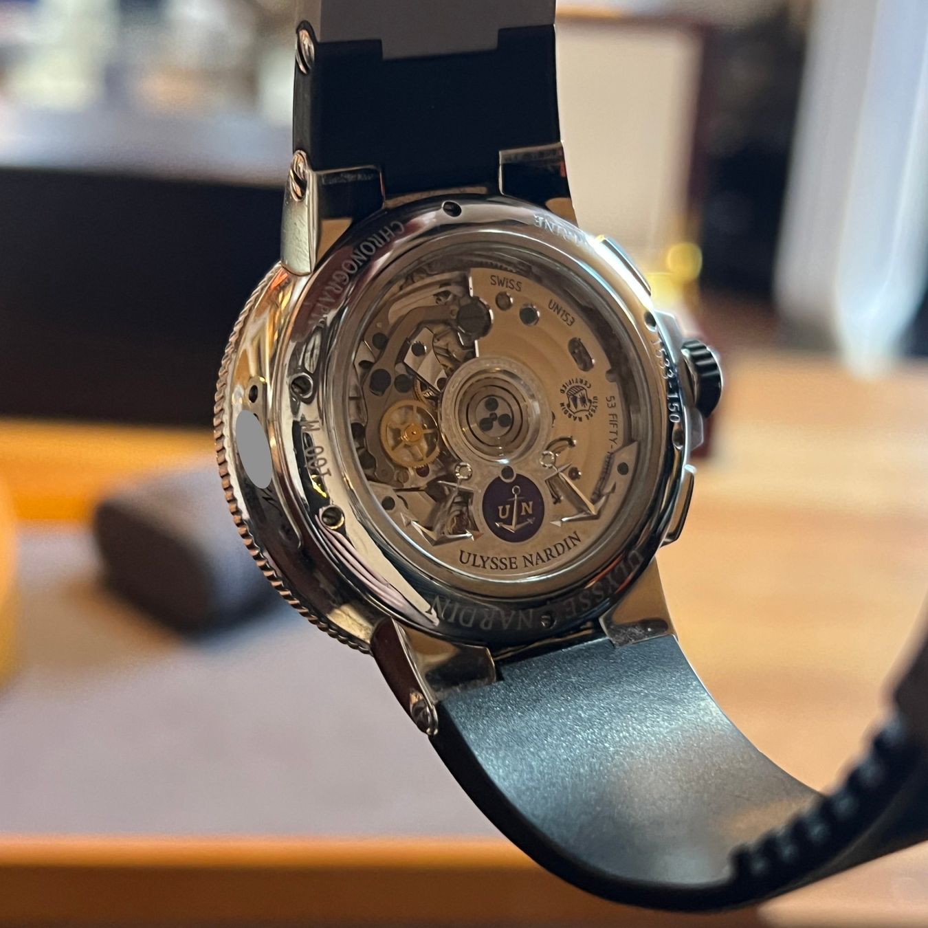 Ulysse Nardin Orologi: Ulysse Nardin Marine Chronograph Full Set 1533-150 – Usato da Carouge GE venduto da Watchaser 4