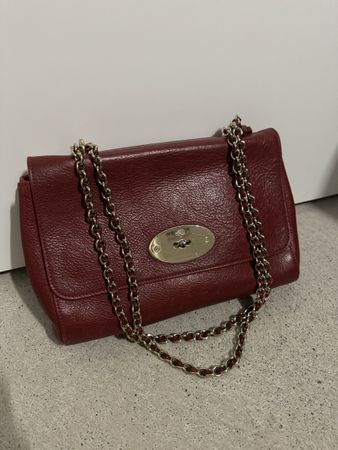 Mulberry Ledertasche Lilly, weinrot, Goldkette