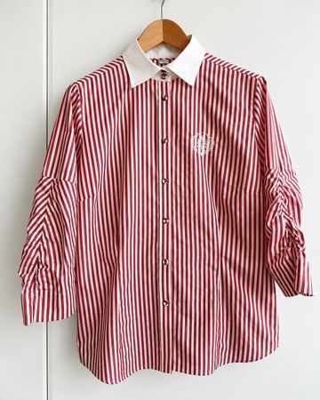 ETERNA - Damenbluse Gr. 46 - rot/weiss gestreift