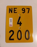 Velonummer NE 97 Mofanummer gelb plaque Mofa