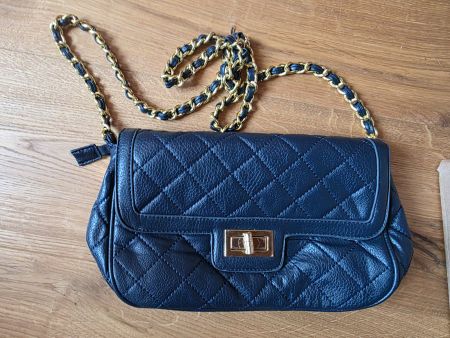 Damen Leder Hand Tasche Umhängetasche blau Friis