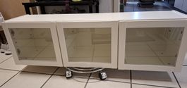 Ikea Billy Vitrine weiss mit Glasfronten