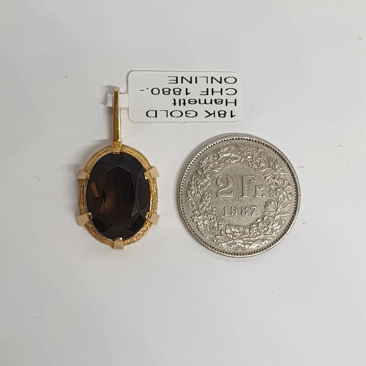 Ciondoli: Echt 18K Gold - Hämatit Anhänger – Usato da Luzern venduto da luzerngoldhaus 2