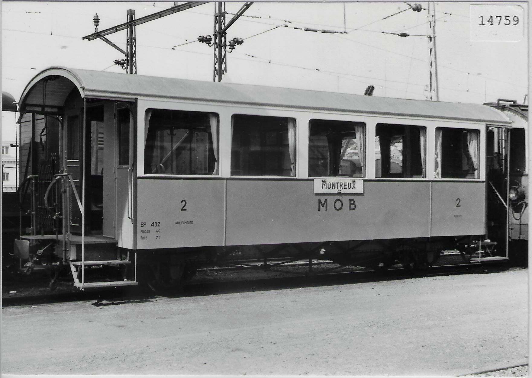 Cartoline postali: M.O.B. B 402 a Montreux en 1960 – Usato da Ettingen venduto da Kartenplanet