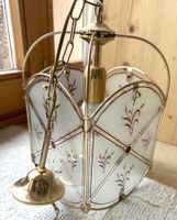 🟢 lustre vintage métal doré + verre Kronleuchter Métal Glas
