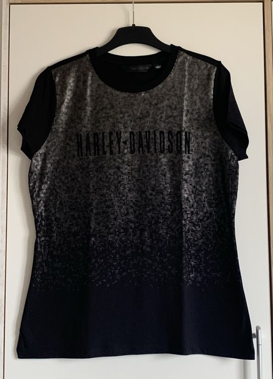 Harley-Davidson Damen T-Shirt Grösse L schwarz glitzernd 1