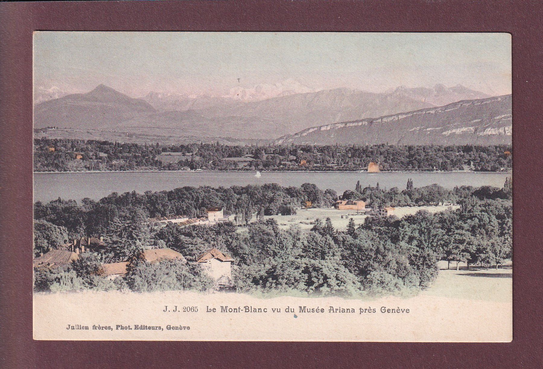 Ansichtskarten: GENEVE - Musée Ariana - Mont-Blanc – Gebraucht aus Pully von nicecards