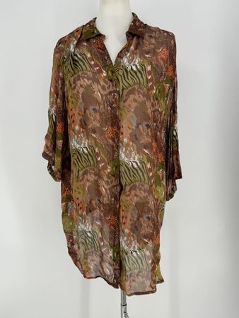 Bluse Tunika Animalprint Gr. 50/52